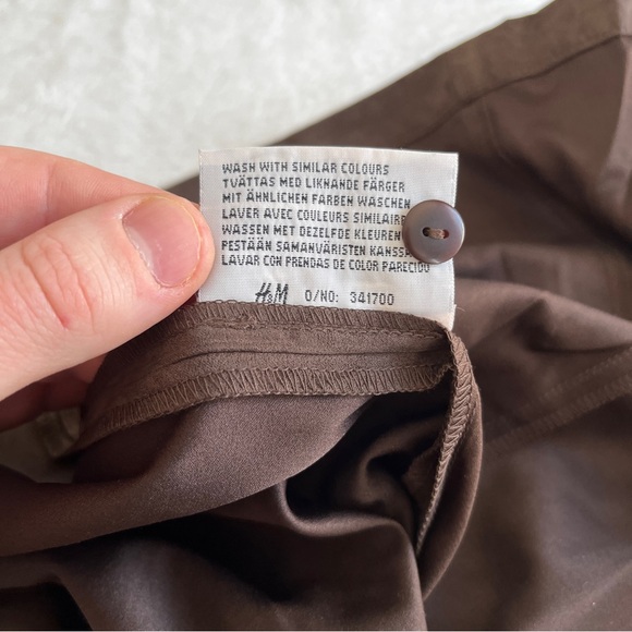 NWT H&M Impuls Women Faux Suede Shirt Dress Brown Button Front Size L - Picture 12 of 12